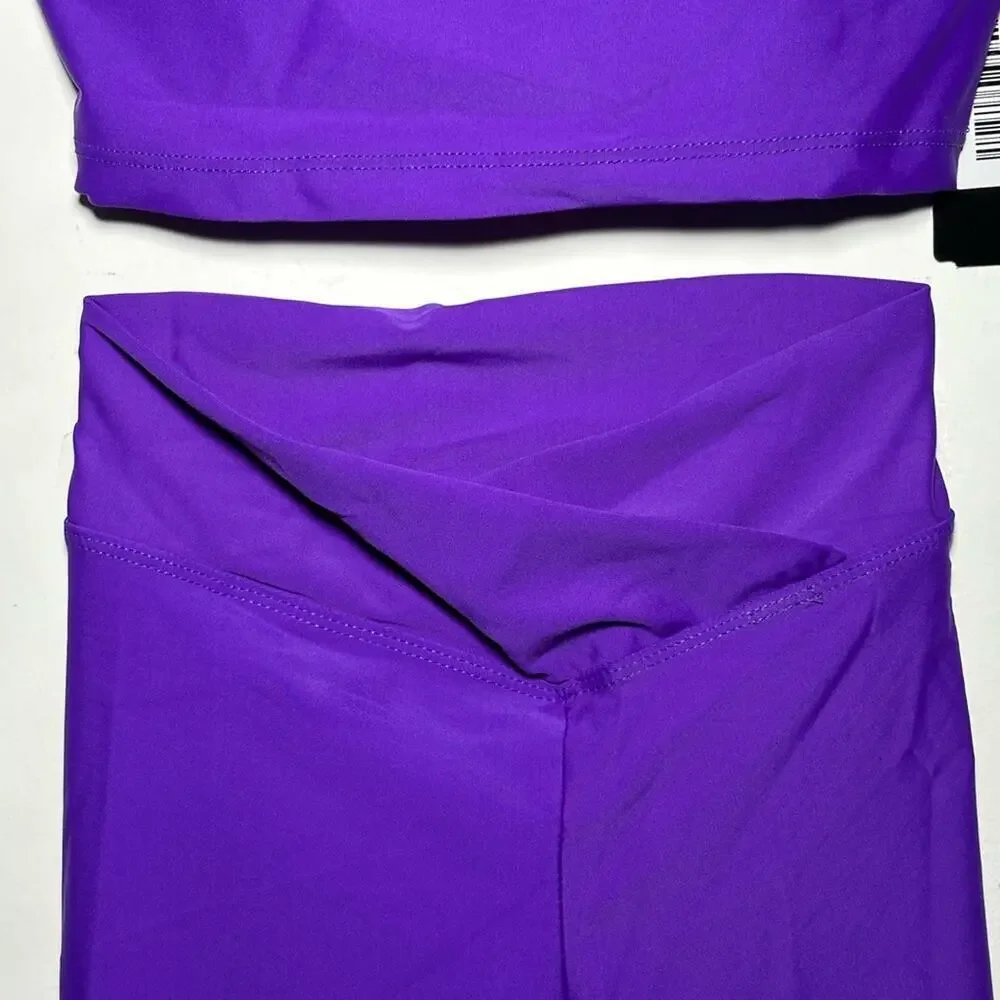 Theatricals dancewear class wear crop top purple and red dance